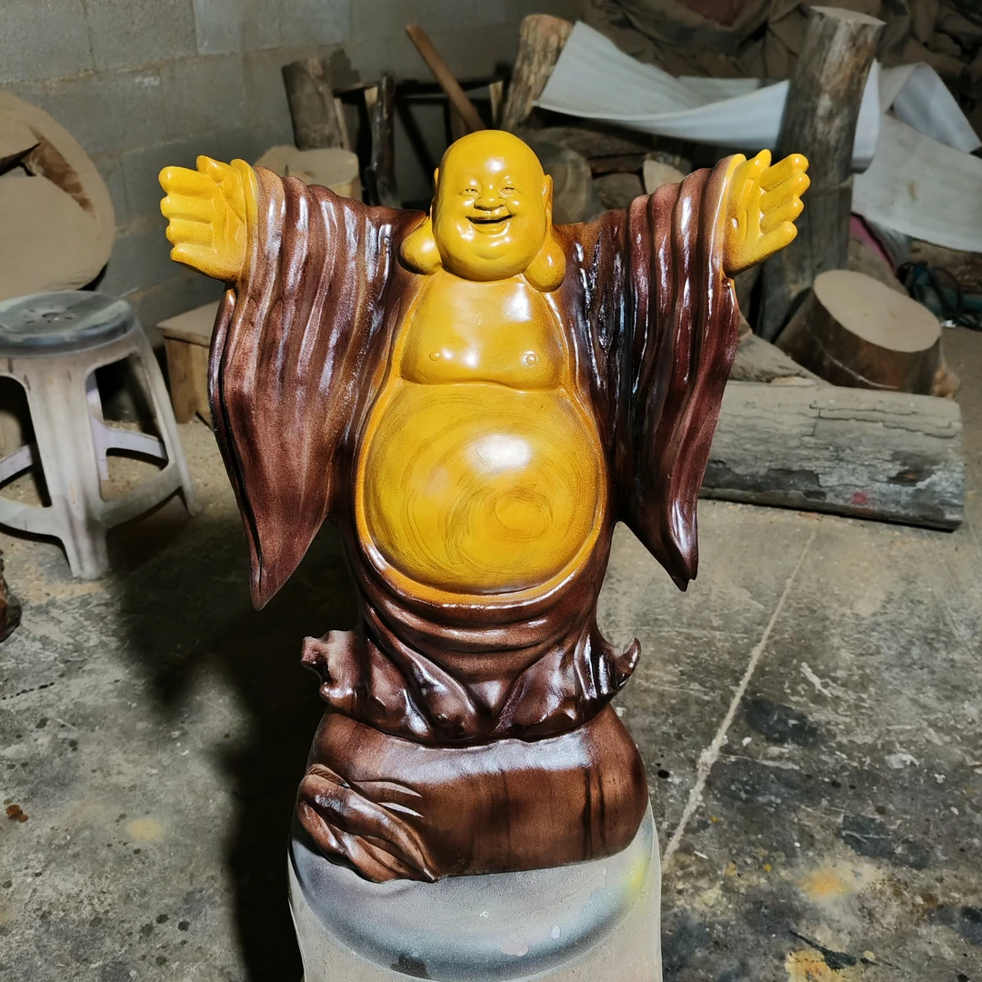 香樟木作品 海纳百川弥勒