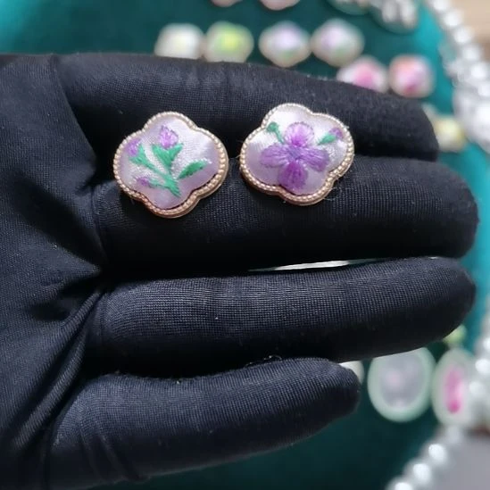 织绣苏绣耳环耳钉耳饰