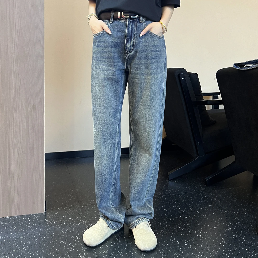 【KUAAO】2025新款美式高街裤子男士牛仔裤直筒宽松裤-5621