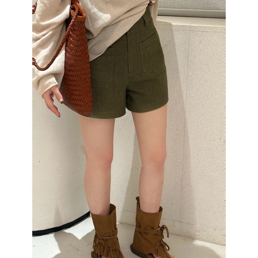 超显腿长口袋短裤 03057