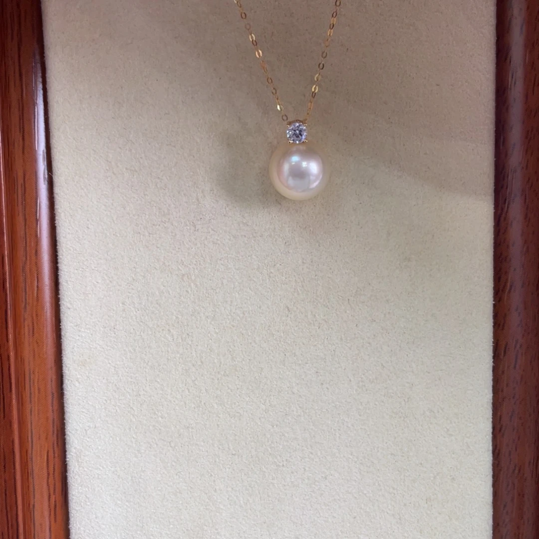 海水珍珠18K金镶嵌项链