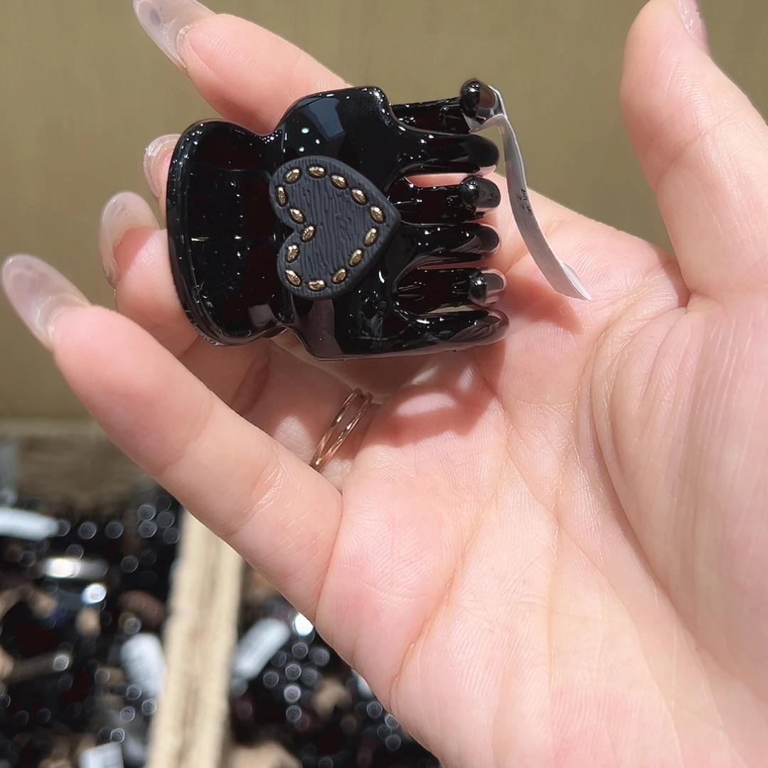 非金属仿珍珠黑色高马尾抓