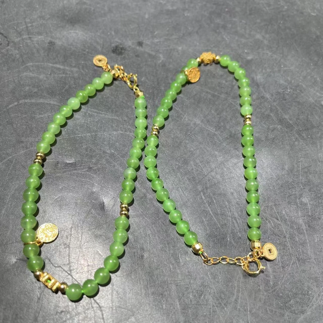 【玉经纶】40183/Q31-和田玉手串-多样性发其一4mm/约35颗