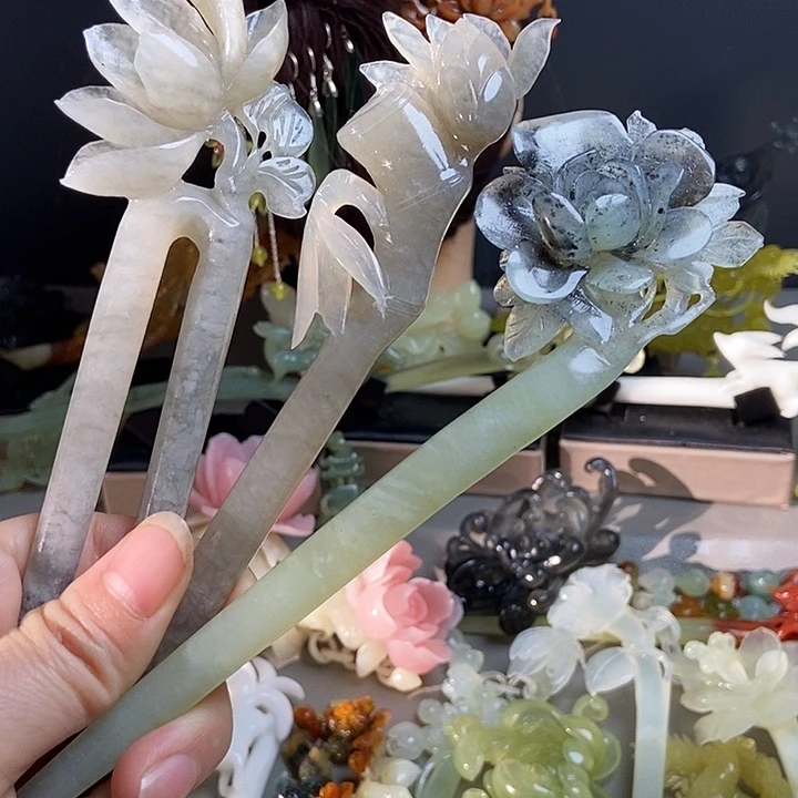 岫玉未镶嵌发簪发簪