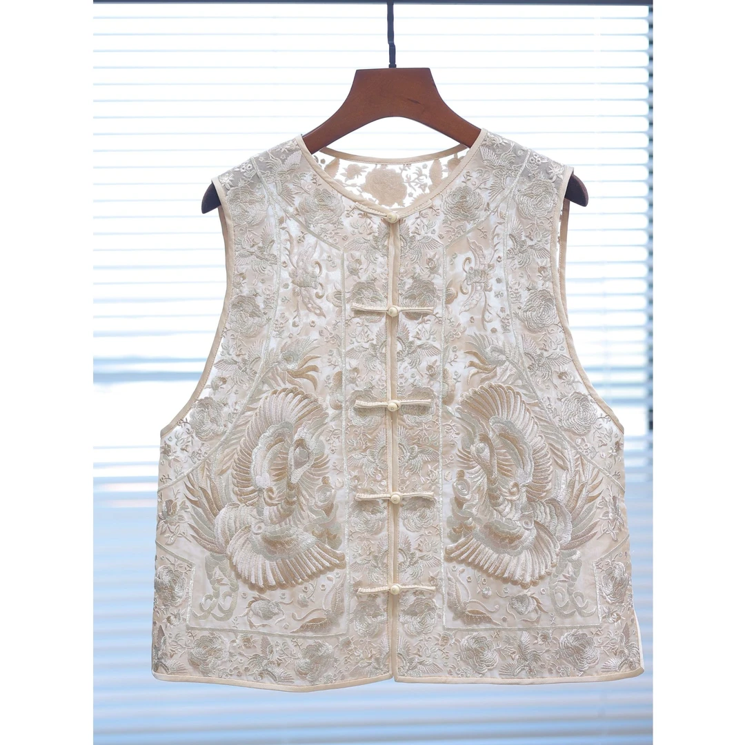 【霓粉】良辰媄锦新中式国风重工刺绣马甲衣长约53CM