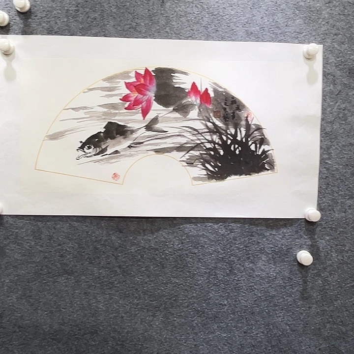 国画知鱼之乐纯手绘