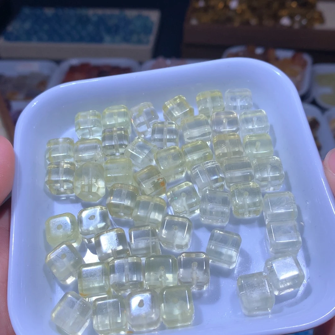 银S925镶嵌手链水晶柠檬黄8元一个