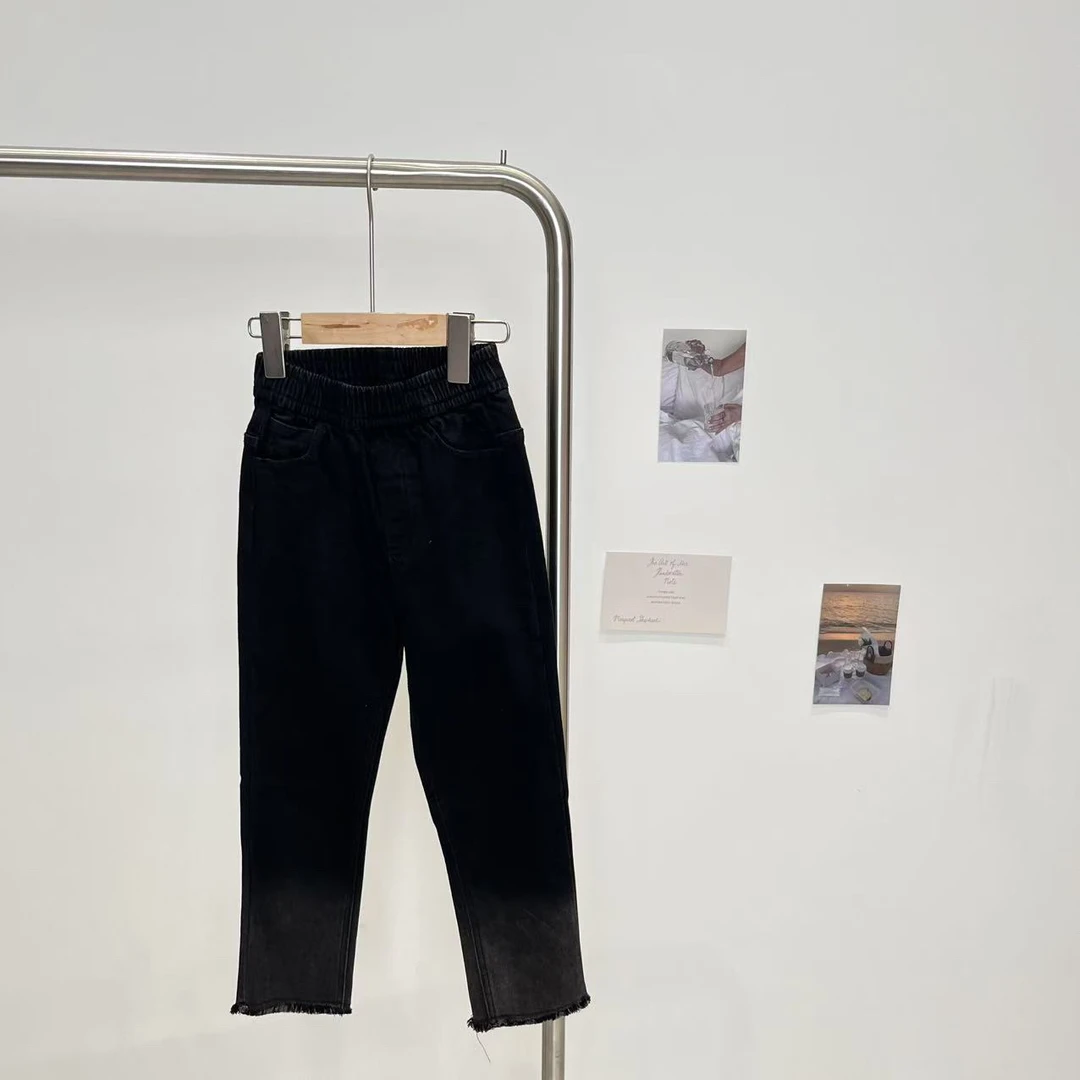 秋冬女童牛仔裤黑色 7503转系