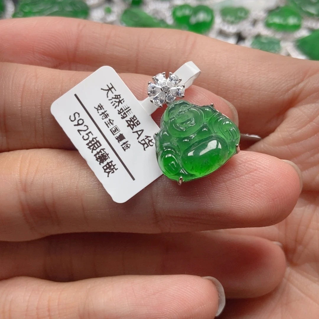 翡翠银S925镶嵌颈饰