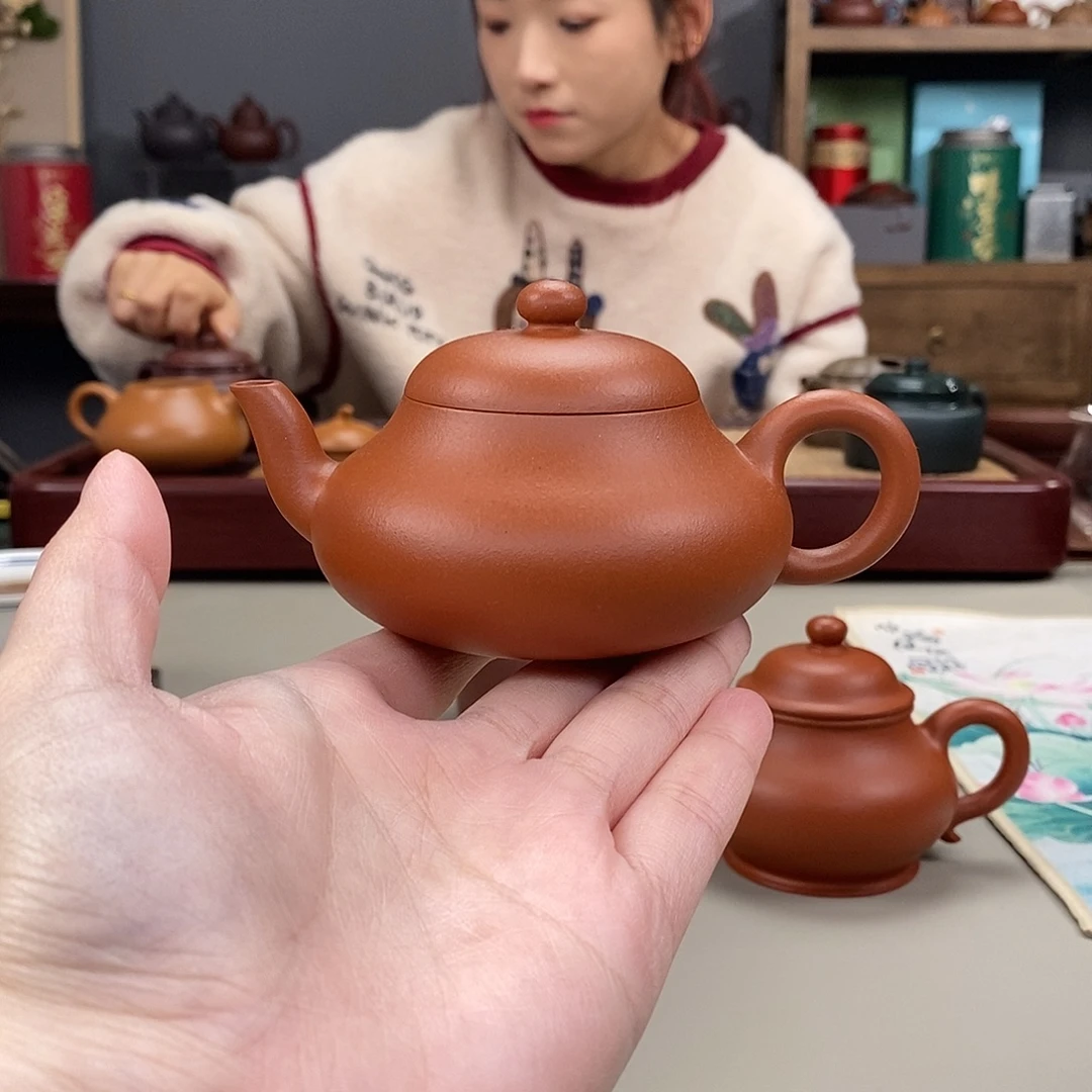 茶壶紫砂生砂朱泥君德半手140cc