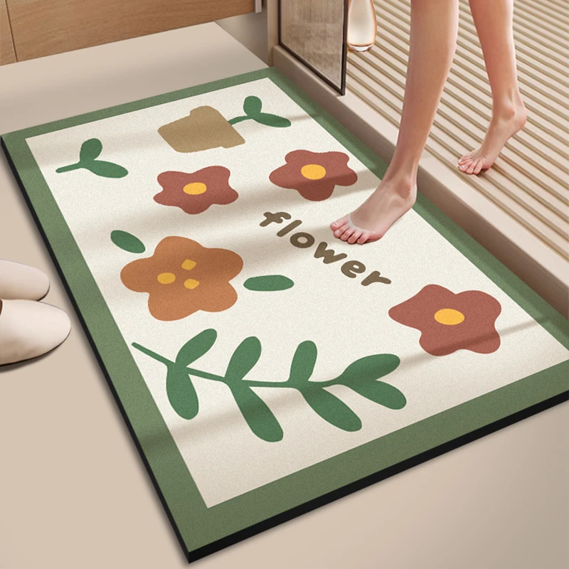 卫生间地垫浴室防滑强吸水厕所门口地毯洗手间硅藻泥速干家用脚垫