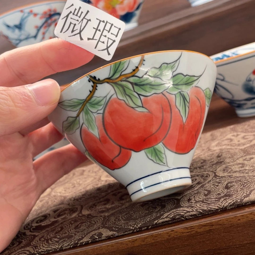 釉下手绘茶具微瑕