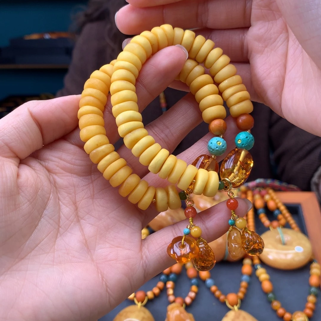 蜜蜡未镶嵌手串多样性发一