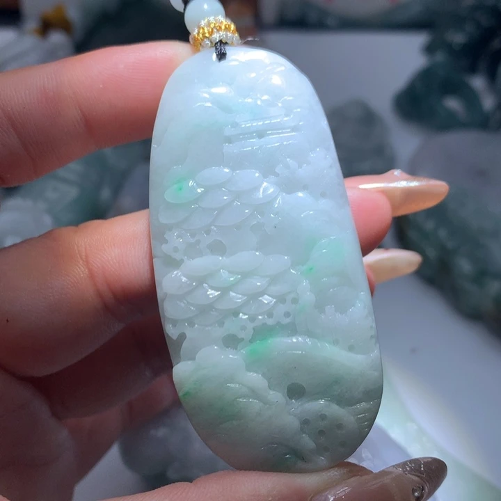 翡翠未镶嵌颈饰保真天然A货翡翠