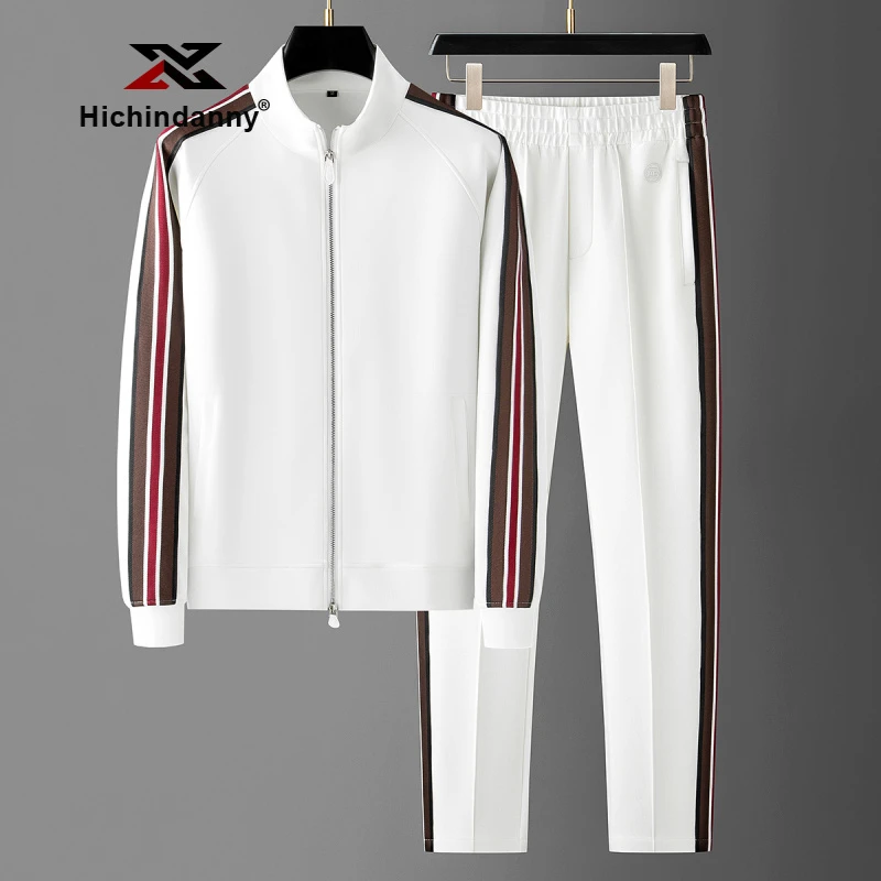 HICHIN休闲运动套装男春秋季新款宽松开衫卫衣时尚潮流长袖两件套