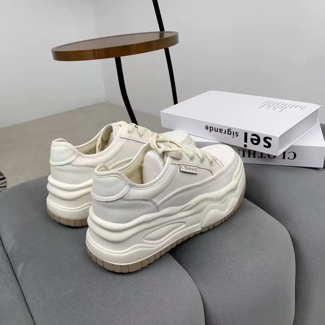 【大美专属】厚底真皮休闲小白鞋（2403）
