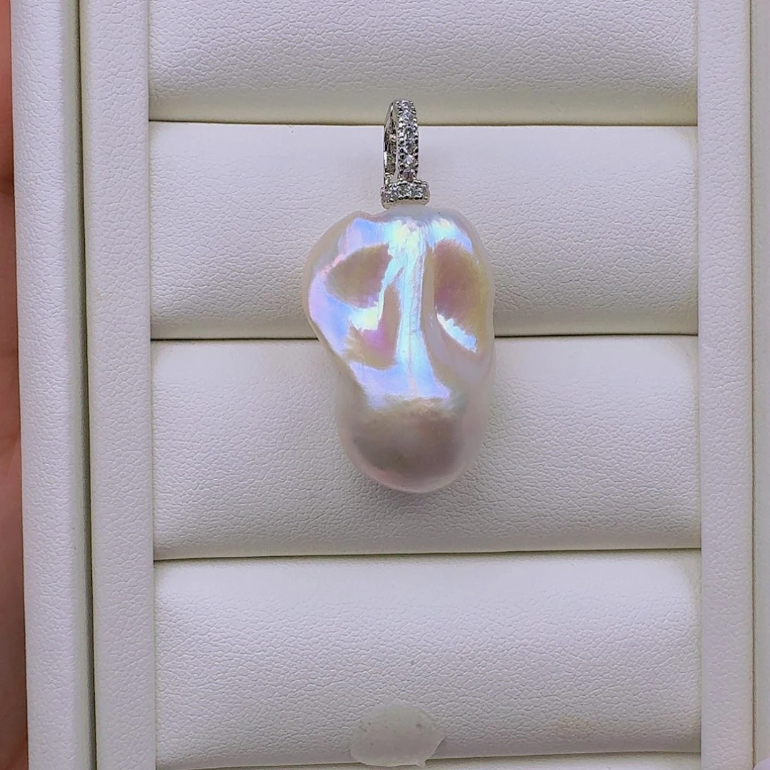 颈饰银S925镶嵌淡水珍珠