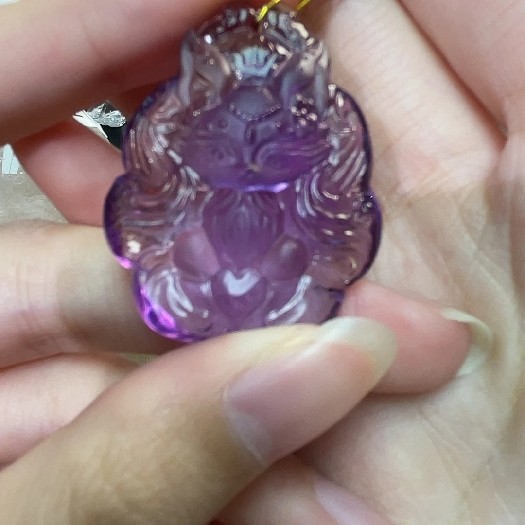 手串水晶未镶嵌紫水晶九尾狐吊坠dz208 216号