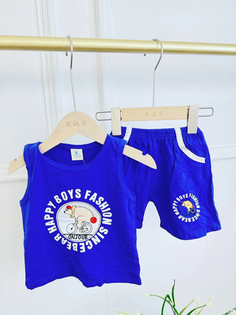 534清仓处理蓝色背心套装