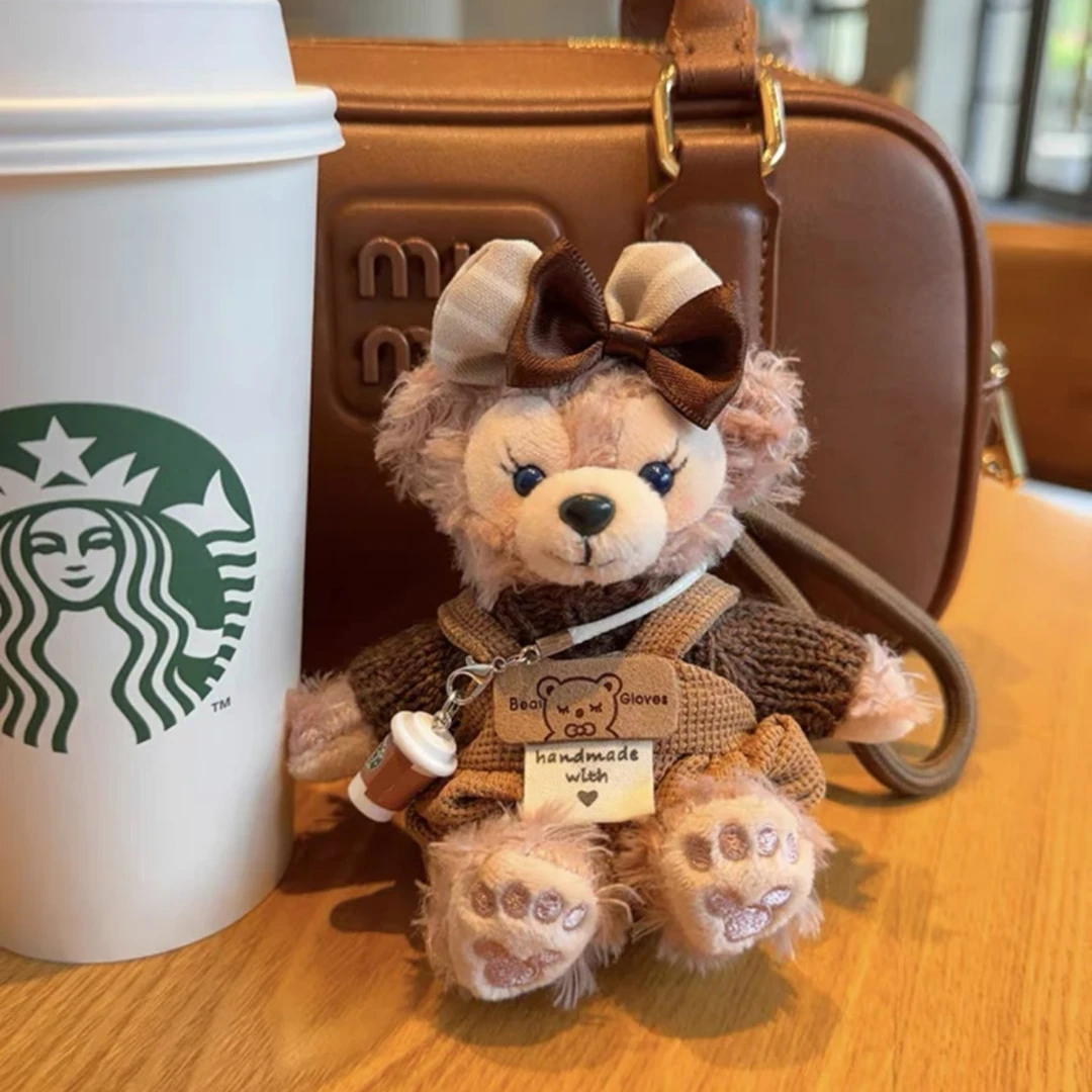 布朗尼背带裤包包挂件卡通可爱毛绒玩偶美拉德小熊钥匙扣创意礼物