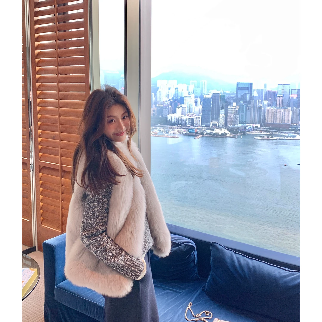 【ALONESAVOR】龍喜儿 小白狐整皮 高贵奢华狐狸毛皮草外套V019