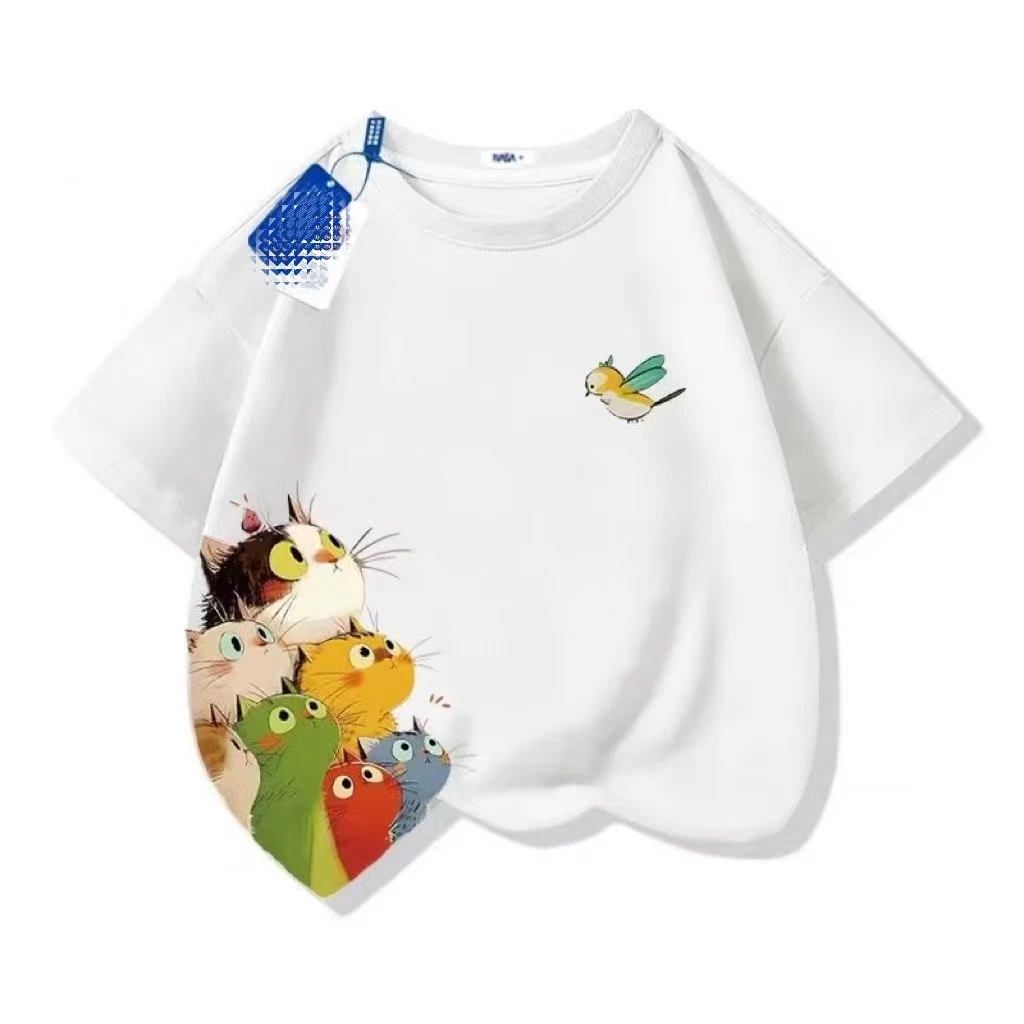 【爆款卡通猫】儿童新款潮流时髦短袖亲子系