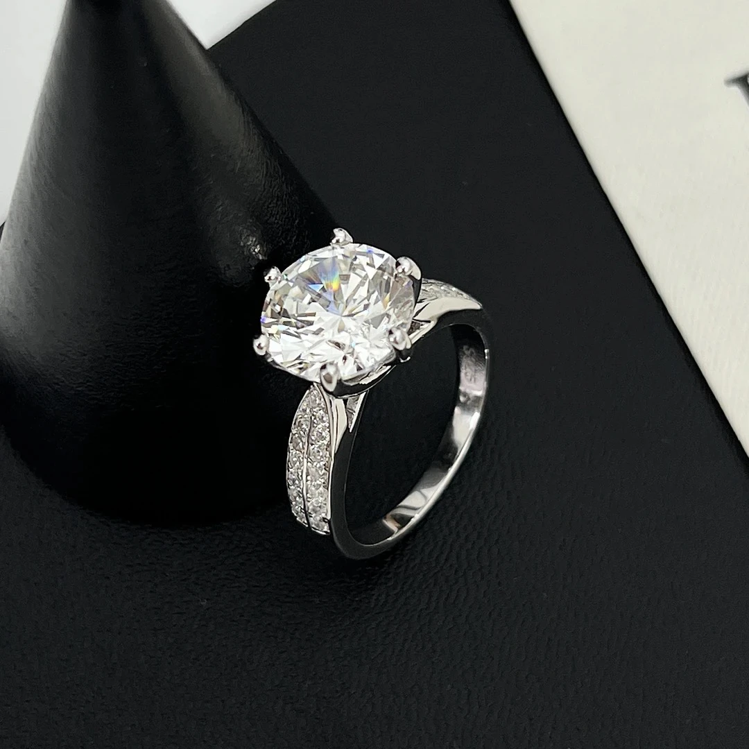 925银合成锆石戒指 《璀璨之恋》韩版ins小众设计感满锆银戒指