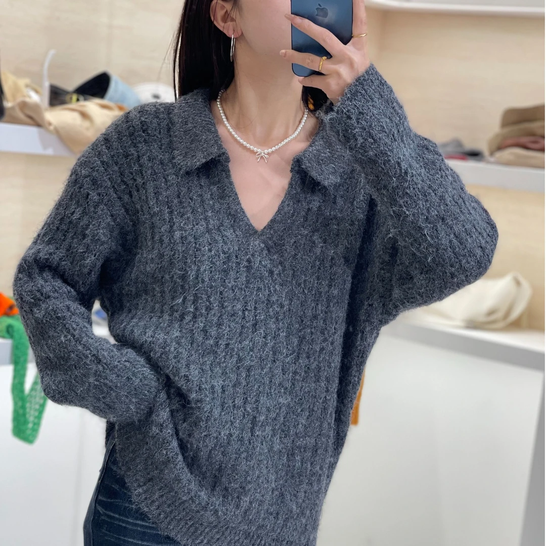 针织心形慵懒风宽松型女毛针织衫毛衣时尚网红C061