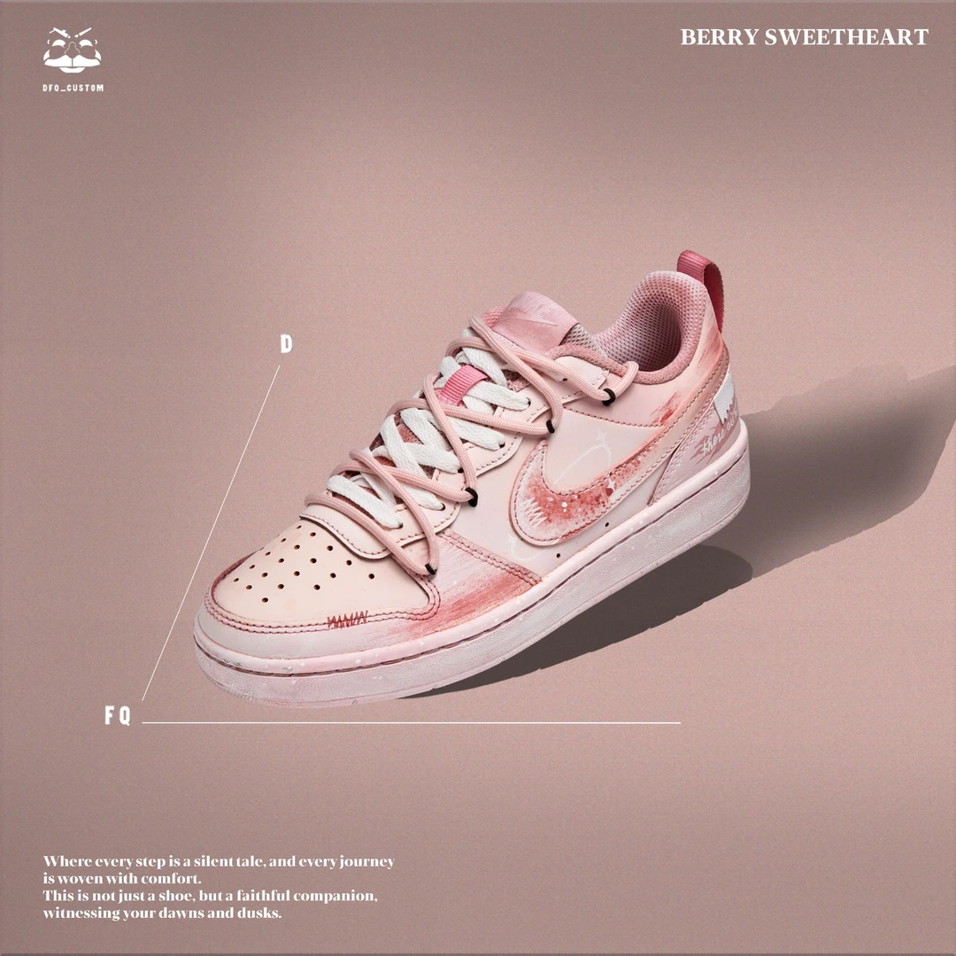 Nike Court Borough 桃夭 涂鸦爱心解构潮流简约百搭