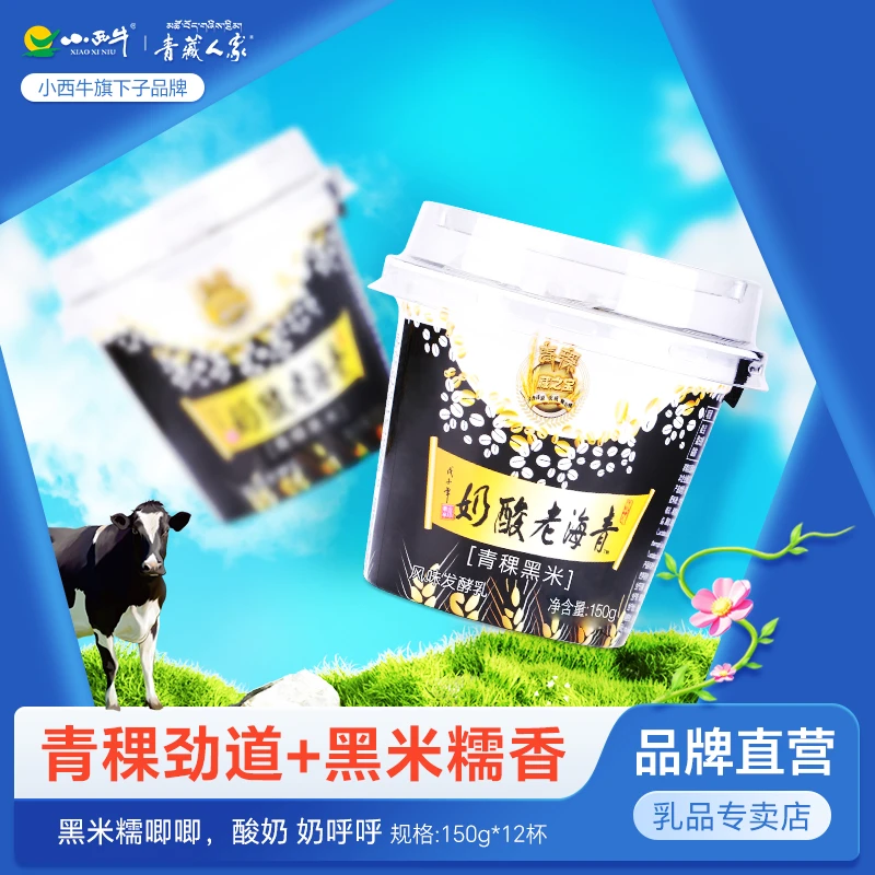 青海青稞黑米老酸奶谷物酸奶风味酸奶低温酸牛奶150g*12杯碗整箱