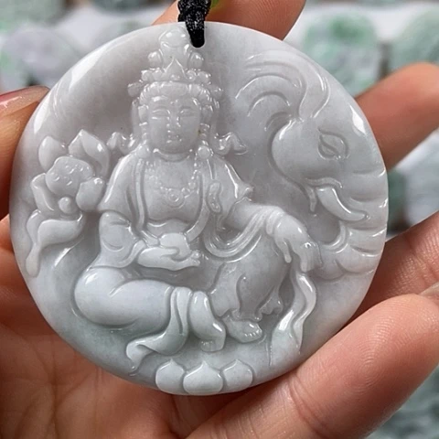 翡翠颈饰未镶嵌普贤菩萨福利