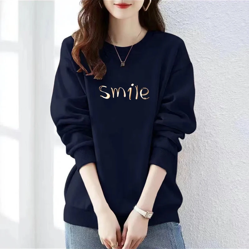 小个子宽松显瘦圆领卫衣女士秋冬季新款大码休闲遮肉时尚套头上衣