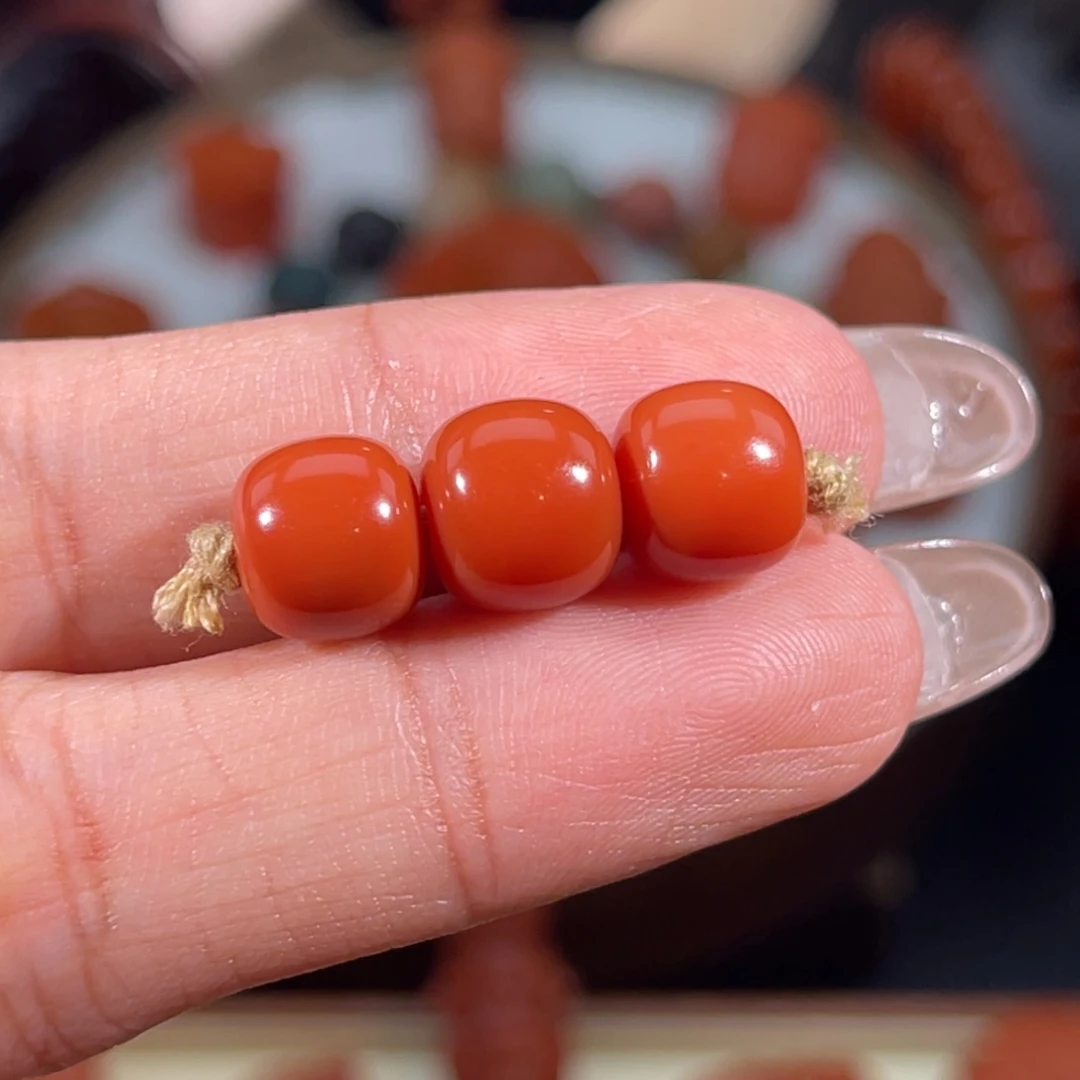 南红玛瑙未镶嵌滴水洞老形套装8.9—8.5