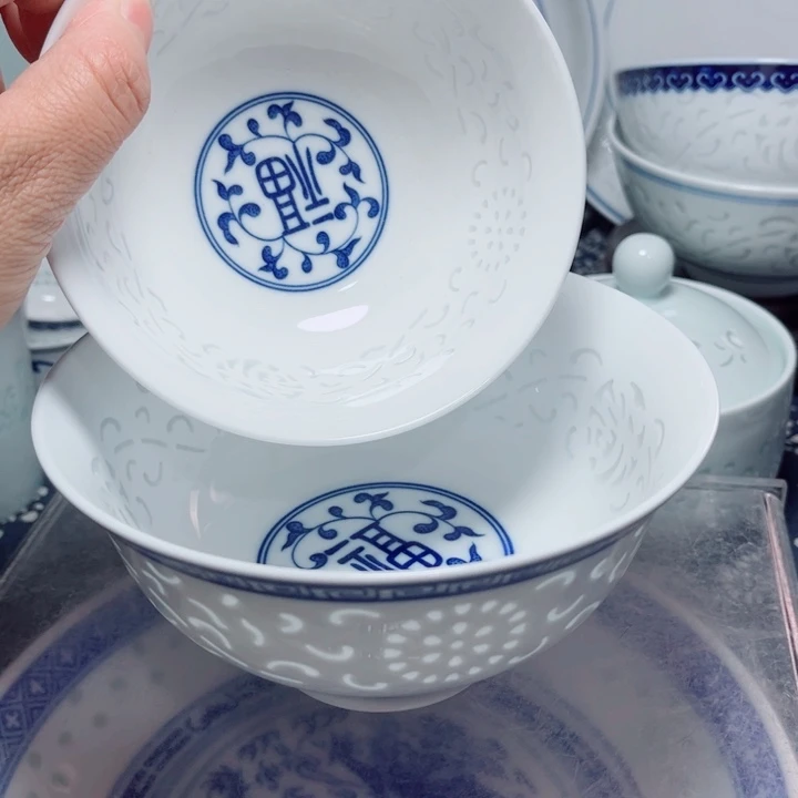 5寸饭碗满雕福字6寸面碗满雕福字各一个m**n