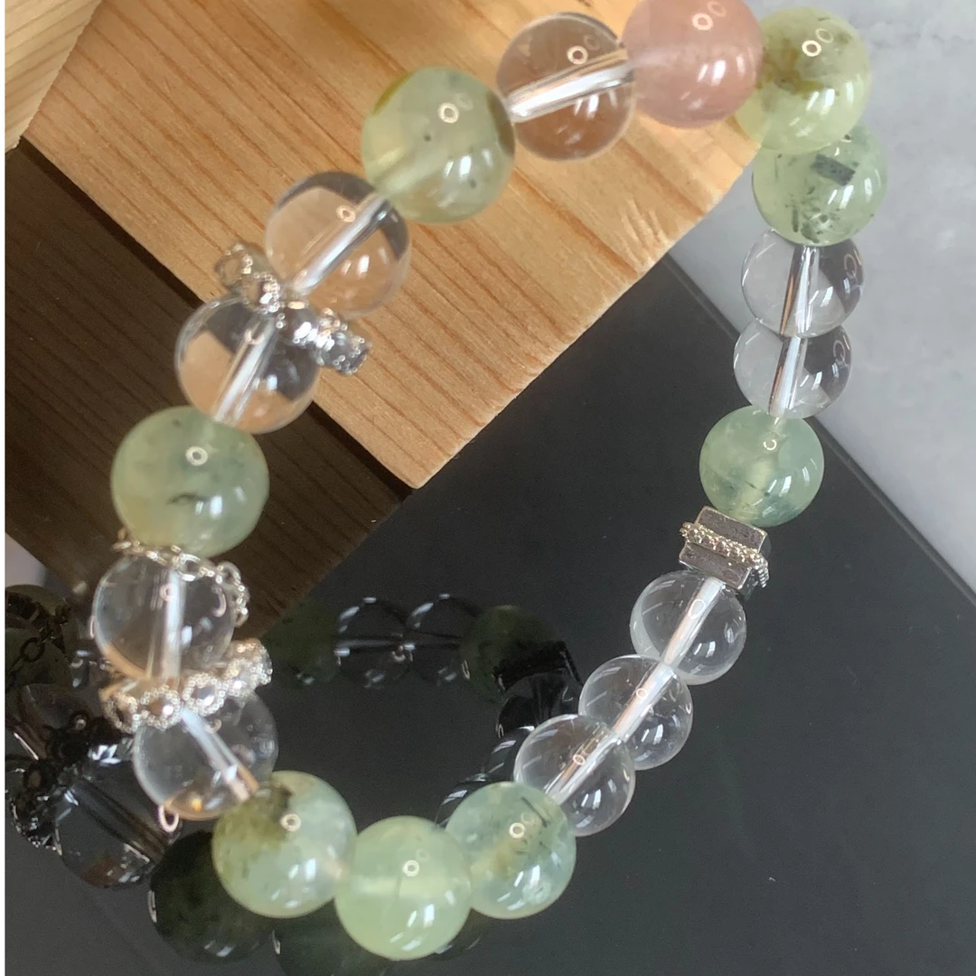 清新竹林风DIY单圈手串，清新、古风、绿色系百搭款，多样性发其一