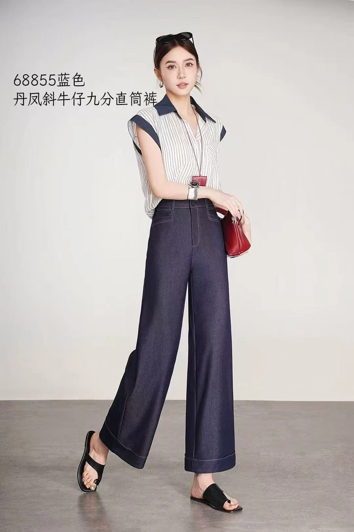 68855休闲九分直筒裤