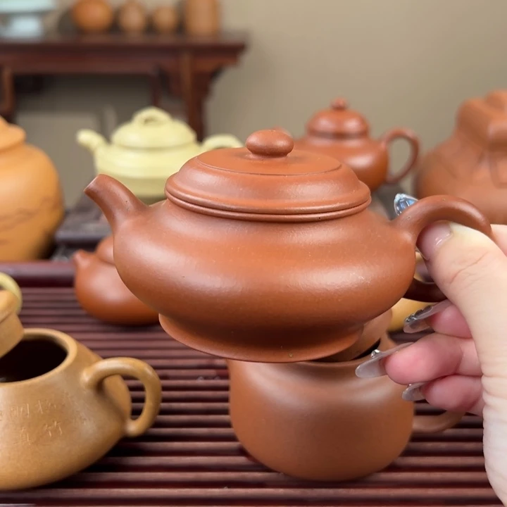 茶壶紫砂红清水虚扁150cc