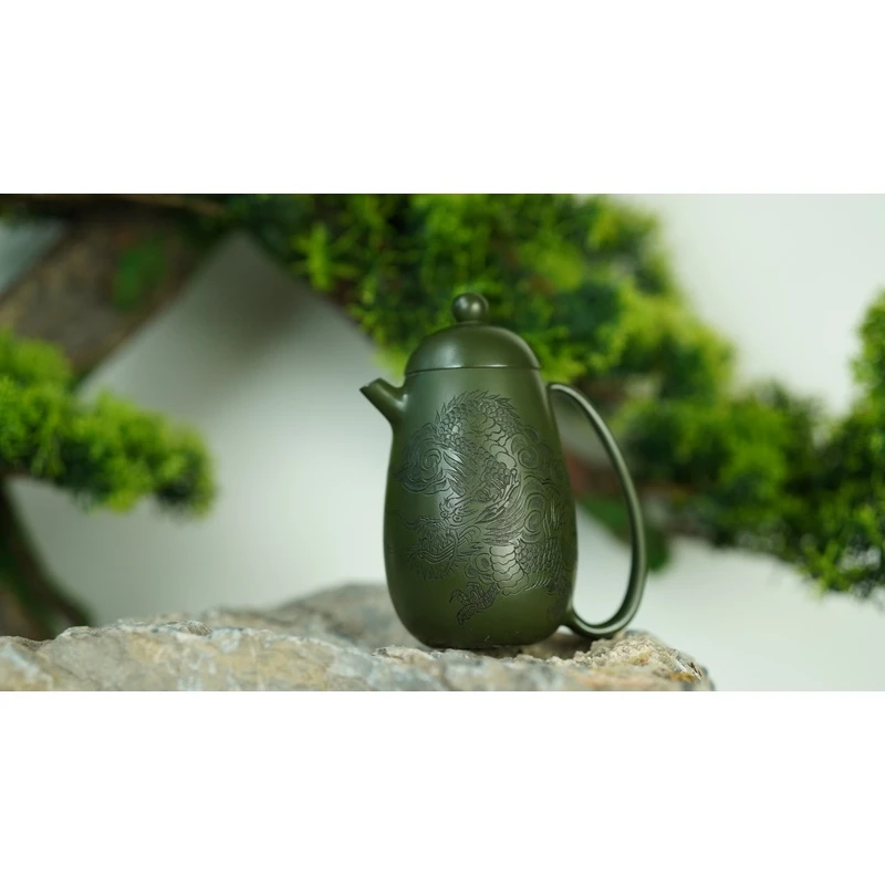 【隐龙绿泥】宜兴紫砂原矿手工紫砂壶