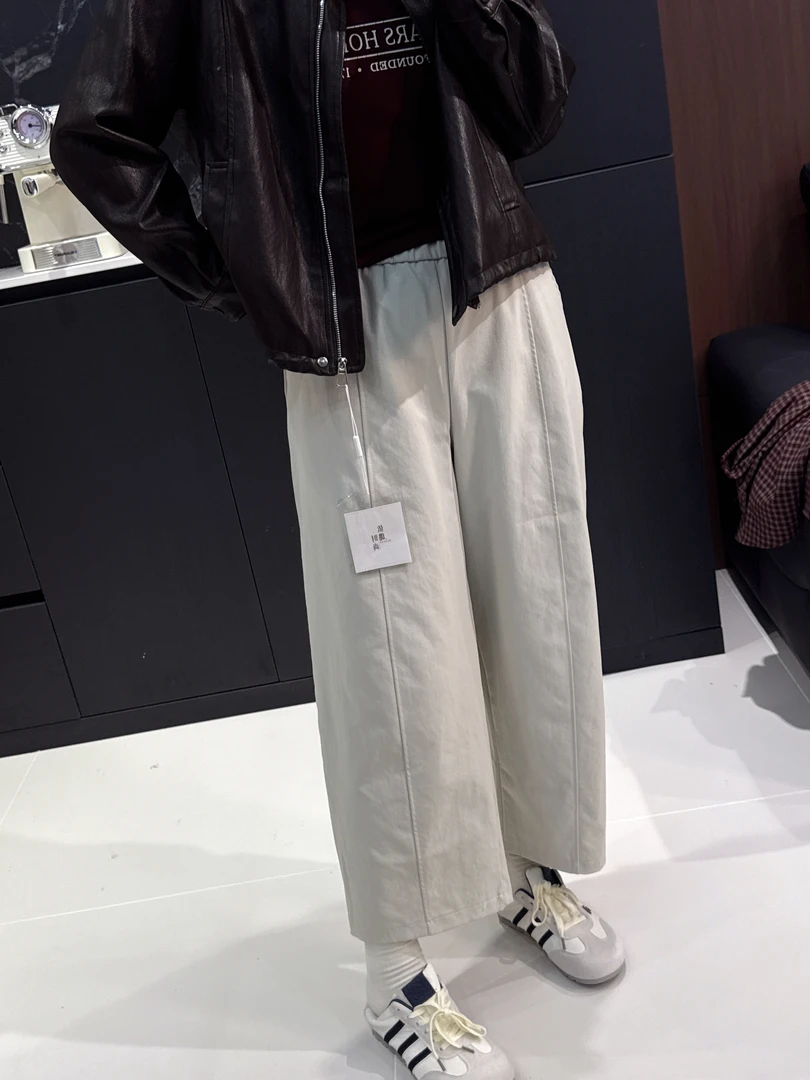 【坦姐严选 实体品质】新款松紧腰九分休闲裤6606（不带腰带）