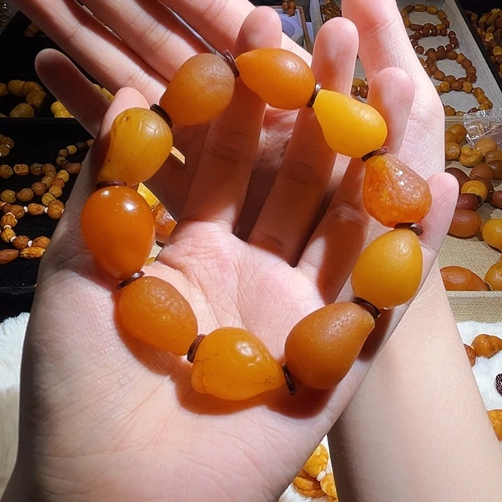手链琥珀未镶嵌蜜蜡海漂手串