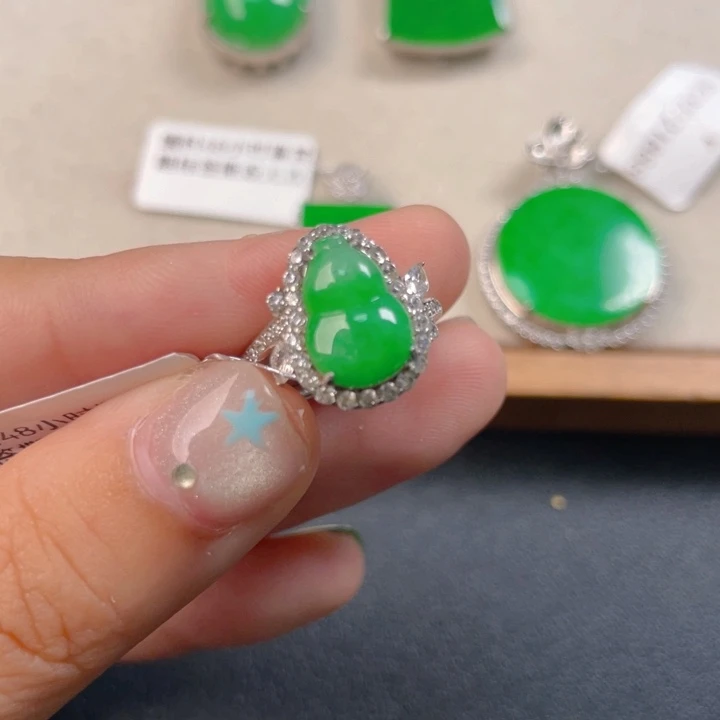 翡翠银S925镶嵌吊坠(不含链)j j j k