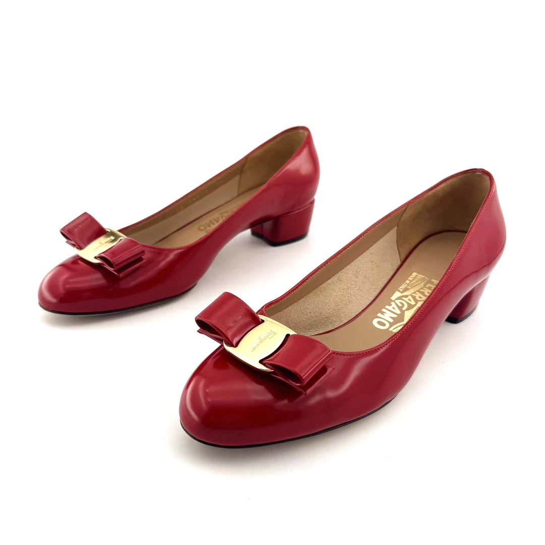 95新 FERRAGAMO/菲拉格慕 菲拉格慕 36.5码 女士粗跟鞋 D7823