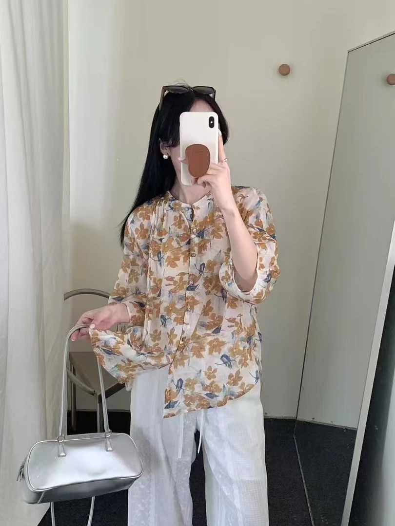 黄花竺麻开衫