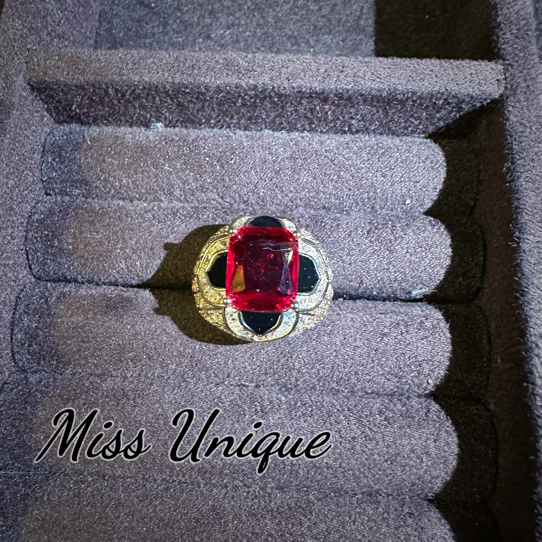 C3492红粉方糖四叶草戒指