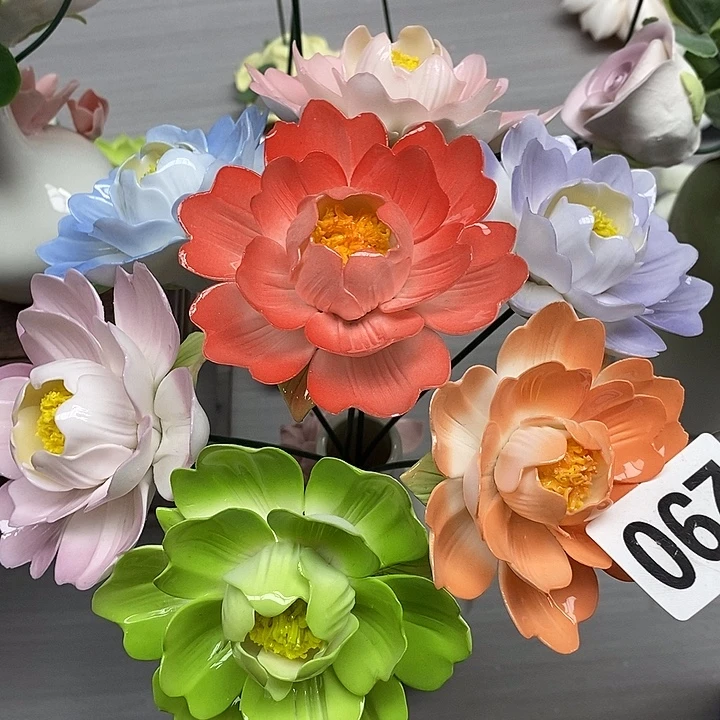 陶瓷陶瓷材料7朵芍药