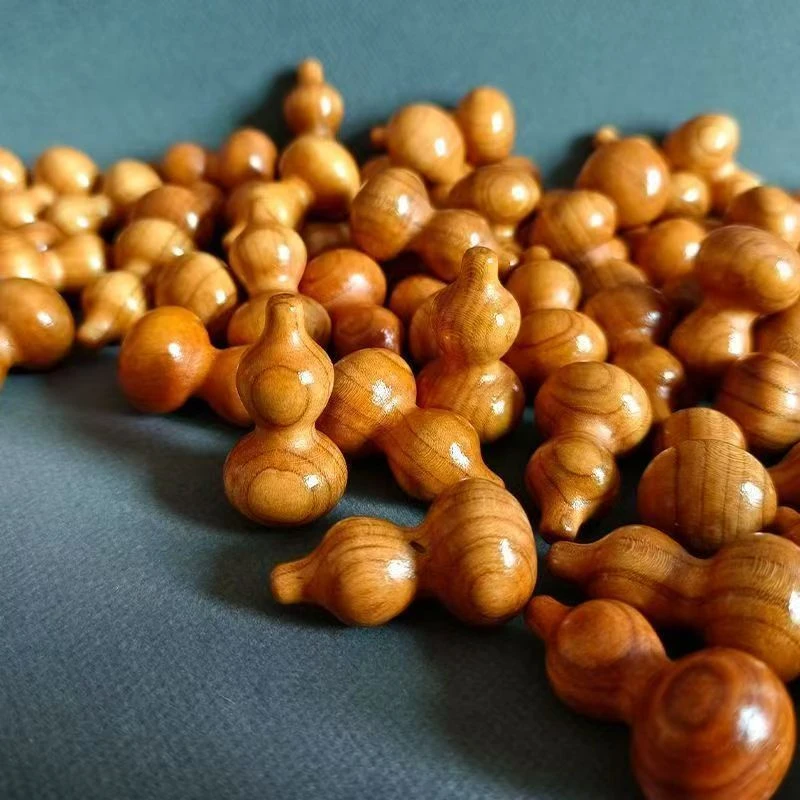 真桃木小葫芦散装随身携带桃木木雕葫芦手把件配饰家用DIY葫芦串