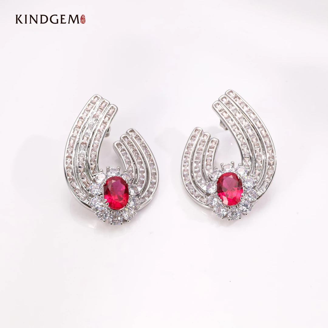 铜合金合成锆石耳饰 CI06XALC-21502气质时尚百搭高级感轻奢耳环