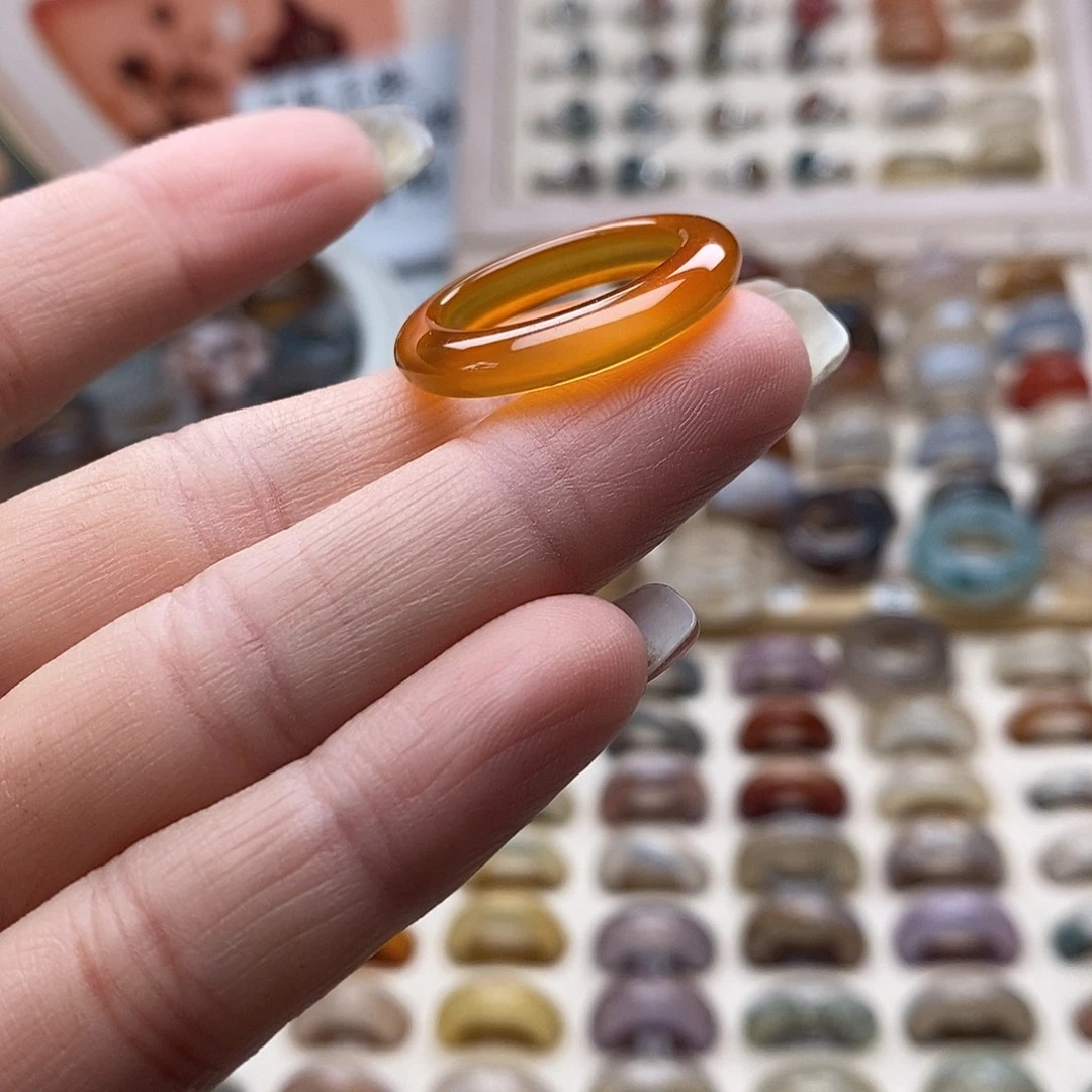 玛瑙/玉髓未镶嵌戒指A 38不退换港19
