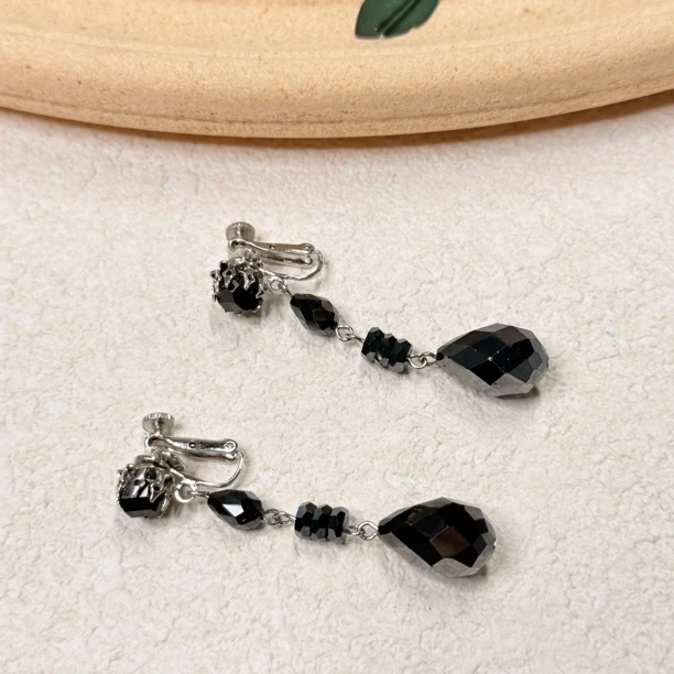 铜合金合成锆石耳饰 【六六中古】孤品复古耳夹th7967