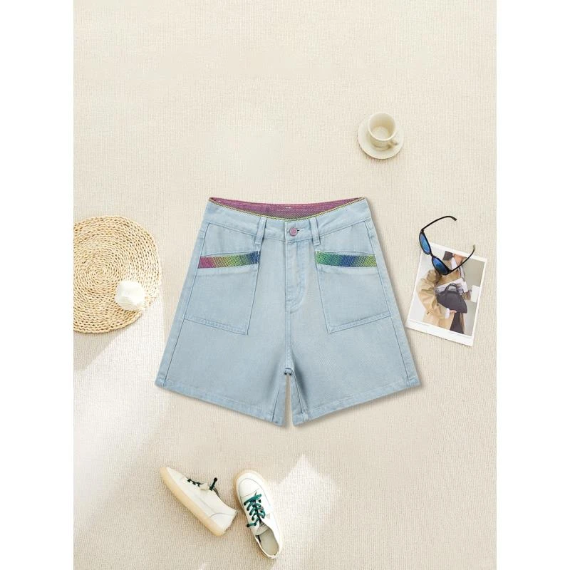 莱赛尔天丝夏季新款牛仔四分短裤高腰显瘦薄款百搭小个子韩版女裤